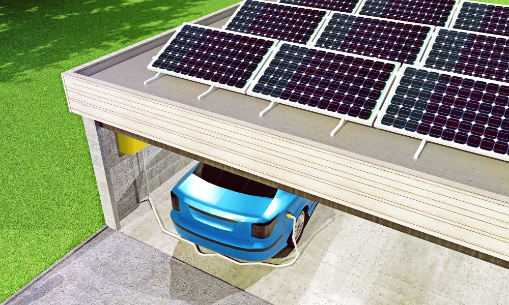 Home Solar Electric Vehicle Charging Station