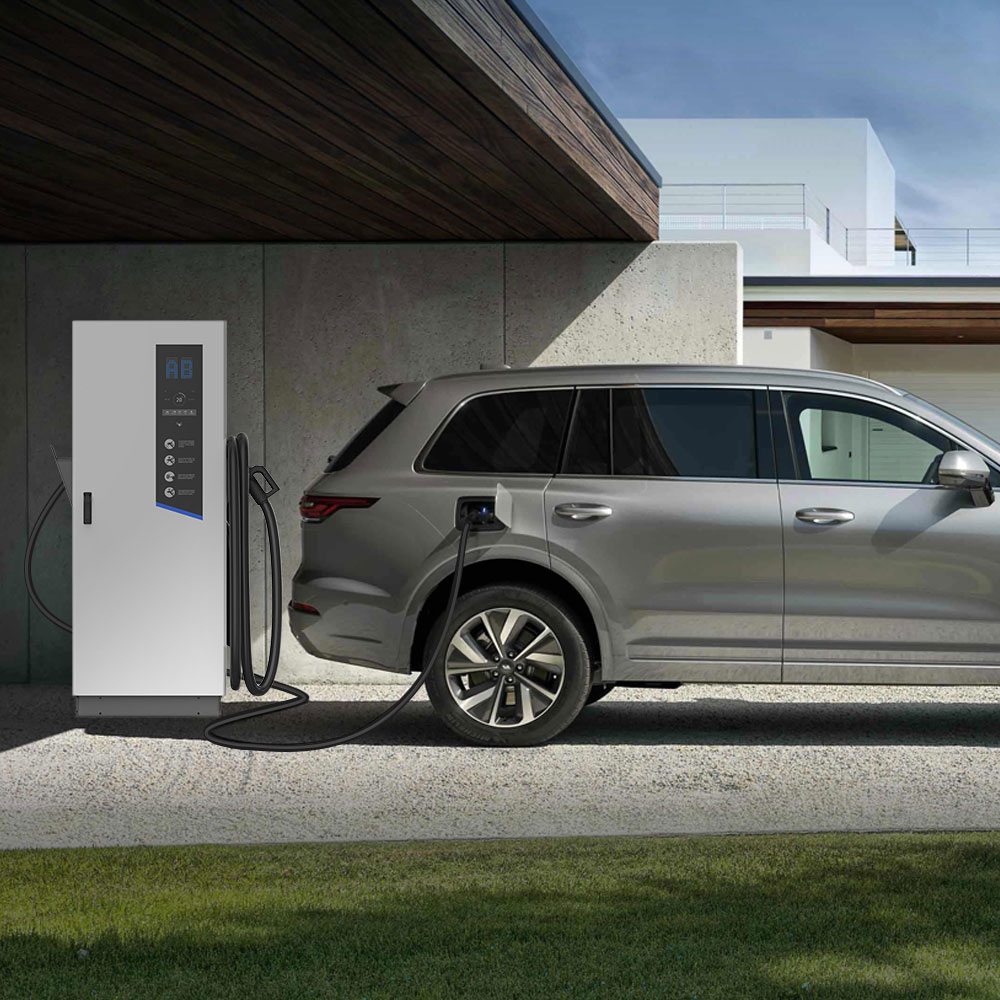 Electric car charging in the garage